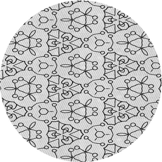 Ahgly Company Tapis de Zone Rond Gris Transitionnel pour Intérieur Lavable à la Machine, 6 Pieds Rond