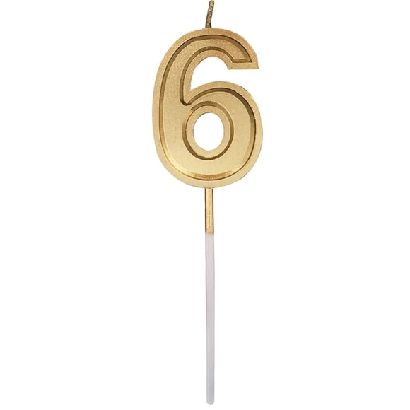 Less Than 5 Candles & Holders Gold Number Birthday Numeral Candles Number Cake Decor for Adults/Kids Party
