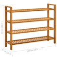 thumbnail image 4 of vidaXL Shoe Rack with 4 Shelves 100x27x80 cm Solid Oak Wood, 4 of 4