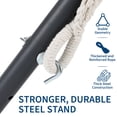 thumbnail image 4 of BeesClover Hamac Double Bleu avec Support, Hamac en Coton Portable Robuste de 450 Lb pour 2 Adultes, Ensemble de Hamacs Autoportant Intérieur Extérieur avec Support en Acier et Sac de Transport, 4 of 8