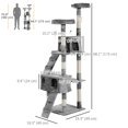 thumbnail image 2 of CoSoTower 68-inch Multi-Level Cat Scratching Tree Kitty Activity Center Post Tower Condo Pet Furniture w/ Toy Grey, 2 of 7