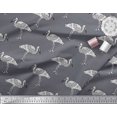 thumbnail image 2 of Soimoi Modal Satin Fabric Heron Block Printed Fabric 1 Yard 42 Inch Wide, 2 of 3