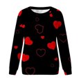 thumbnail image 4 of Qertyioot T-Shirt Graphique de la Saint-Valentin pour Femmes à Manches Longues, Pull Fin Imprimé Décontracté Col Rond, 4 of 5
