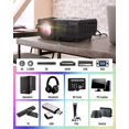 thumbnail image 2 of Mini Projector, Asnish Portable Bluetooth Projector Home Theater with 50000 Hrs LED Lamp Life, Full HD 1080P Supported , Compatible with TV Stick, Switch, Laptop, PS5,TF, USB, VGA, HDMI (Black), 2 of 7