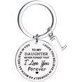 thumbnail image 1 of CHUANK Clearance To My Daughter Message Keychain Stainless Steel Initial Last Name 26 Letter Family Inspirational Keychain Gift, 1 of 2