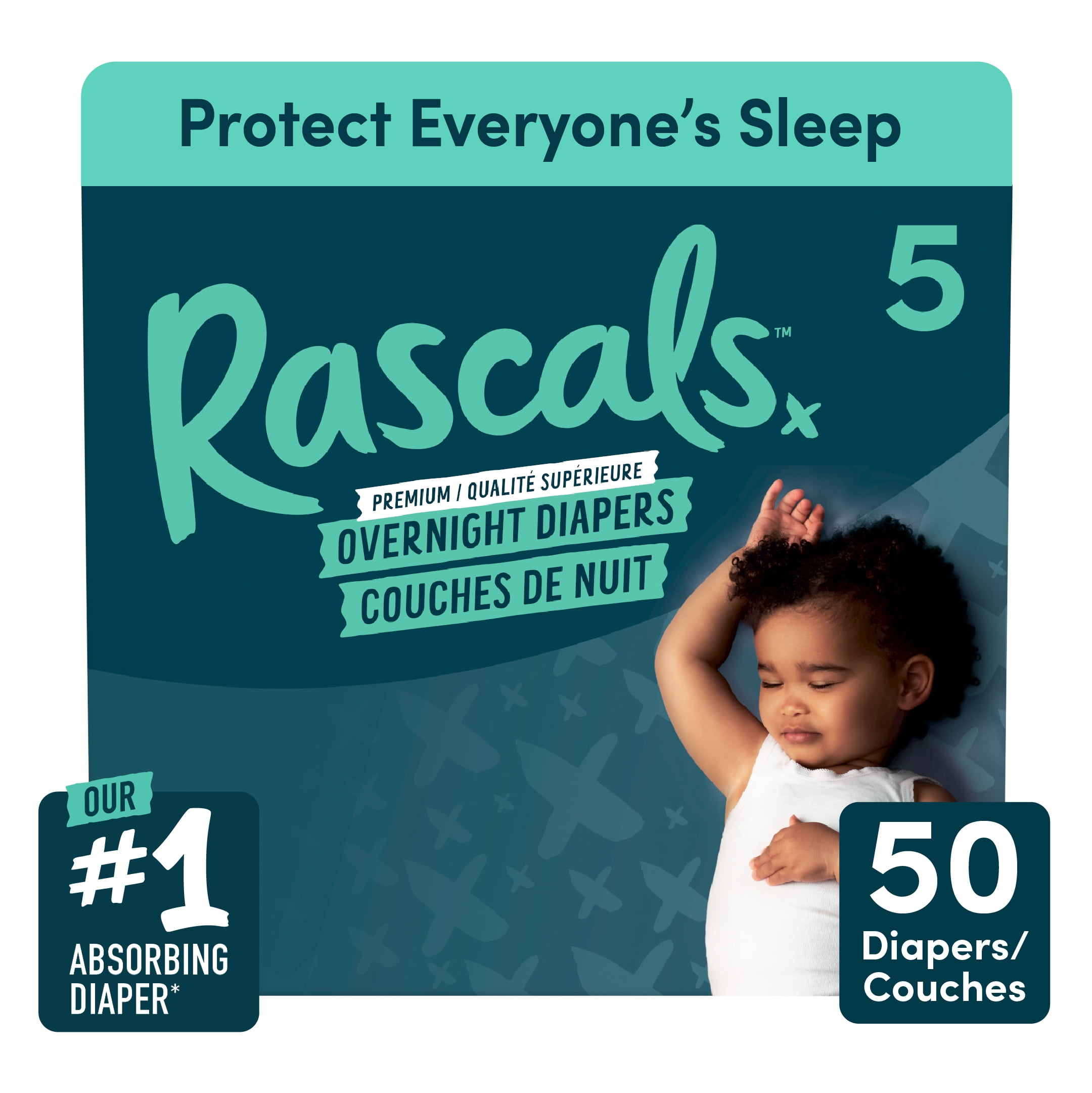 Couches de nuit Rascals, Taille 5, 50 unités
