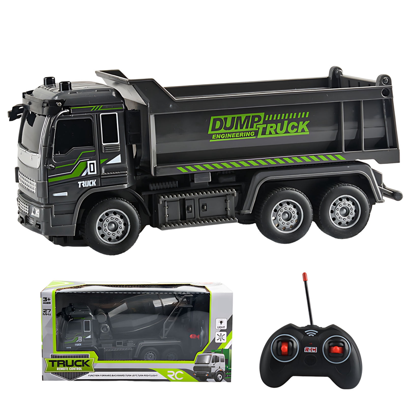 1:32 Scale Remote Control Mixer Truck With 4 Way Lights Construction Vehicle Toy For Kids Realistic Simulation Rc Car With Built-In Battery 400G