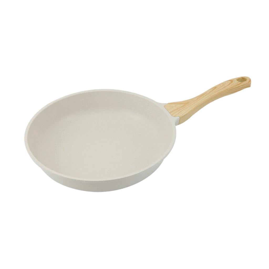 DOLITY Nonstick Frying Pan White with Handle Stone Omelette Pan Skillet for Kitchen Diameter 20cm