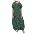 thumbnail image 2 of EIMELI Robe Décontractée pour Femmes Robe Décontractée pour Femmes à Pois Manches Courtes Col Rond Robe Maxi Vêtements pour Femmes G Noir, 2 of 2