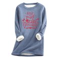 thumbnail image 2 of Hauts Chauds pour Femmes, Mode Hiver, Impression de Noël, Manches Régulières, Décontracté, Vacances, Col Rond, Chandails à Capuchon, en Liquidation, 2 of 4
