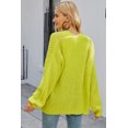 thumbnail image 2 of BeautyIn Autumn and Winter New Solid Color Long Top with Long Sleeve Striped Knit Cardigan, 2 of 4