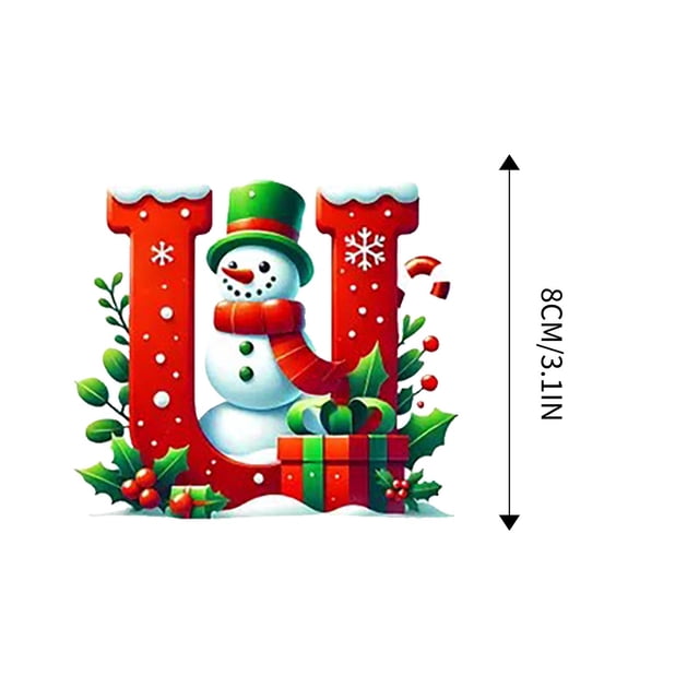 Bdday 26 Letters Christmas Tree Decoration Pendant Christmas Tree Ornaments Personalized DIY Christmas Ornaments Christmas Decoration Xmas Tree Hanging Decor Feature
