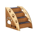 thumbnail image 2 of kurtrusly Wood Dog Stairs Ladder Soft Cat Ramp Multi Step Support Toy Pets Reaching Snacks Cat Stairs Ladder Non Slip Sofa wood color 4 floors, 2 of 6