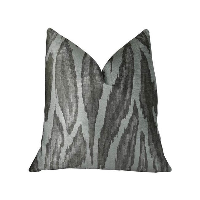 Plutus PBRAZ396-2222-DP Agate Rivière Gris Argent Ivoire Fait à la Main Oreiller de Luxe&44; 22 x 22 Po