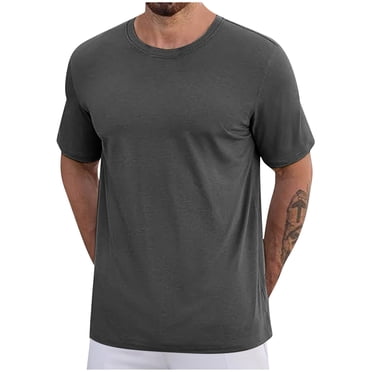 zfhfof T-Shirts à Col Rond en Coton pour Hommes sous-Vêtements pour Hommes Été Décontracté Manches Courtes Chemises T-Shirt Doux Classique Confortable T-Shirts Basiques