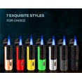 thumbnail image 2 of Torch Lighter Triple Jet Flame Refillable Butane Windproof Lighter with Folding Punch (Without Gas) (Green), 2 of 7