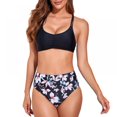 thumbnail image 1 of Haut de Bikini Taille Haute pour Femmes Ensemble de Maillots de Bain Deux Pièces S-2XL, 1 of 7