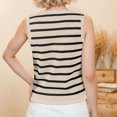 thumbnail image 3 of LOVZFMLL Camisoles pour Femmes Cardigan Décontracté Ample à Boutons Chandail à Rayures à Col en V, 3 of 7