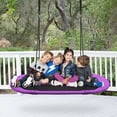 thumbnail image 3 of Gymax 60'' Saucer Tree Swing Surf Outdoor Adjustable Kids Giant Oval Platform Swing Set Purple, 3 of 10