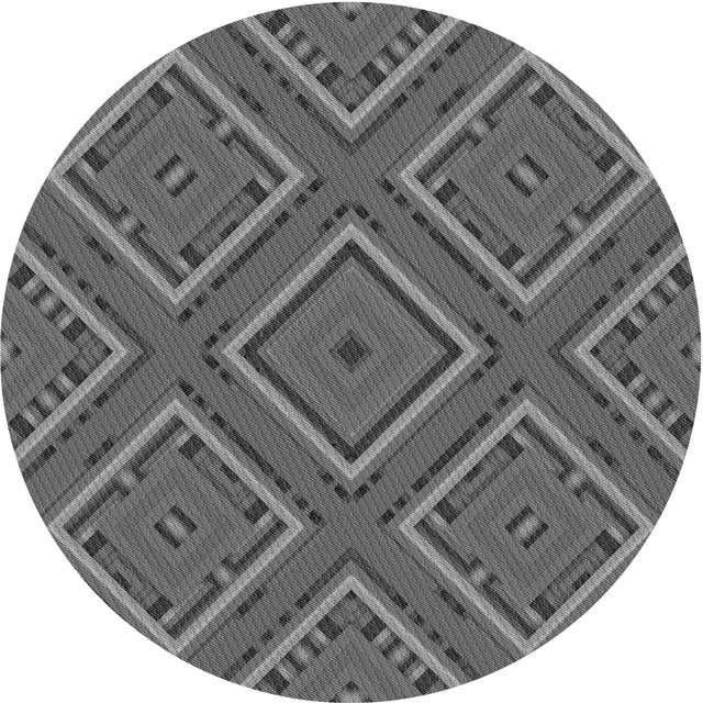 Ahgly Company Tapis Rond Lavable en Machine Intérieur Transitionnel Gris, 4 Pieds Rond