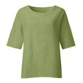 thumbnail image 5 of Blouses, Hauts et T-Shirts pour Femmes Grande Taille en Liquidation Femmes Dames Manches Raccourcies Col Rond Coton Chemise Ample Blouse, 5 of 5