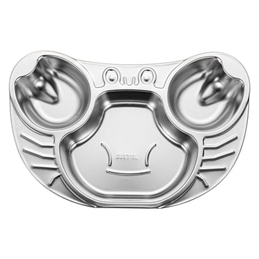 Assiette pour Enfants en Acier Inoxydable 316 à Compartiments avec Motif de Voiture Mignonne, Plateau Bento Durable pour Repas, Ensemble de Vaisselle pour Bébé Allant au Lave-Vaisselle