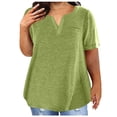 thumbnail image 1 of asjyhkr Plus Size Womens Summer Tops Short Sleeve T Shirts Loose Stretch Soft Comfy Tees Solid Basic Blouses, 1 of 6