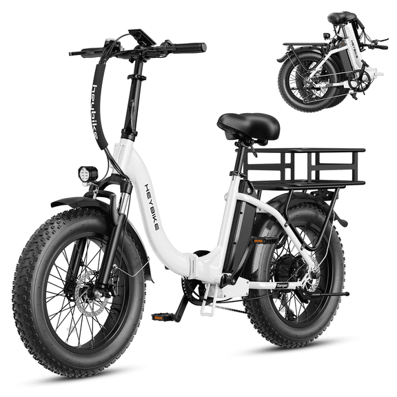 Heybike Ranger Fe Electric Bike for Adults, 1400W Peak Motor Foldable Ebike with 48V 600Wh Removable Battery, 20" Fat Tire All-Terrain Electric Bicycle with Front Suspension, UL 2849