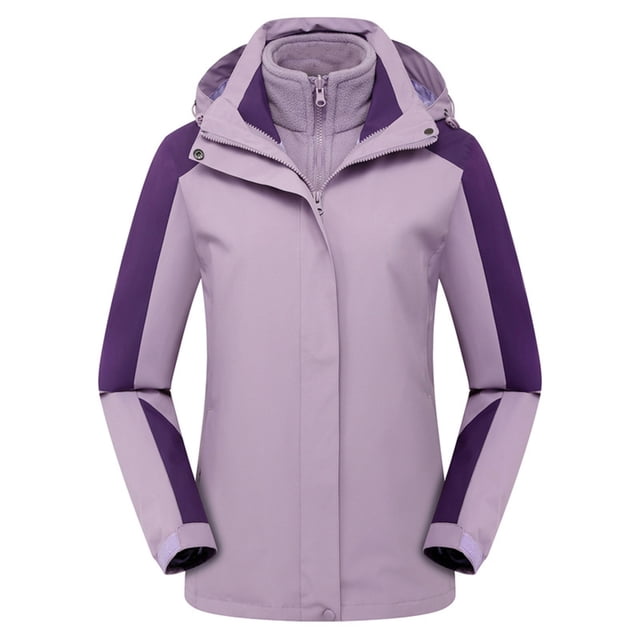 LSLJS Manteau de Pluie Uni pour Femmes, Imperméable d'Extérieur à Capuche, Coupe-Vent ( Violet, TTG)