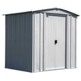 thumbnail image 1 of Arrow Classic 6 x 5 x 6 ft Flute Grey Steel Storage Shed, 1 of 9