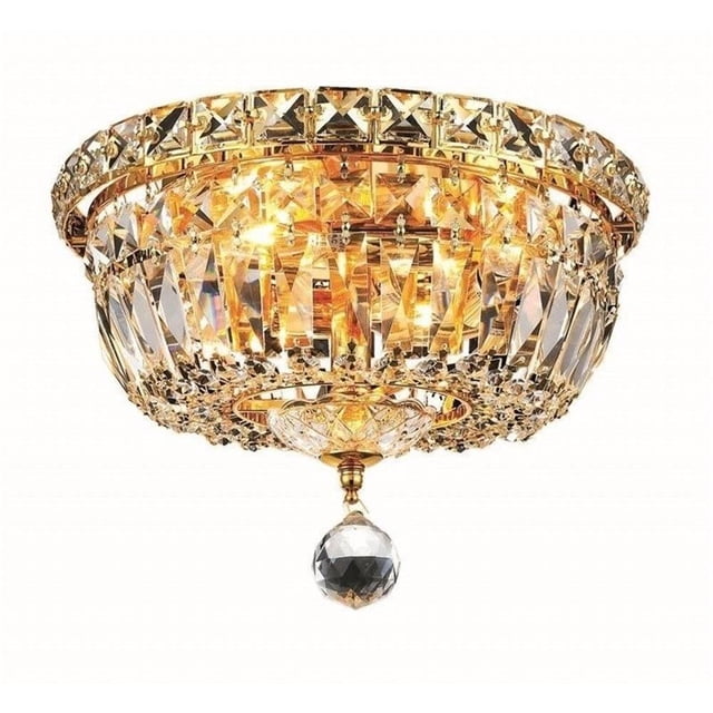 Elegant Lighting Tranquil 10" 4 Light Royal Crystal Flush Mount
