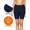 thumbnail image 2 of Charmo Short de Planche Long pour Femmes Taille Haute Bas de Maillot de Bain Uni Short de Bain, 2 of 5