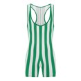 thumbnail image 3 of XUNZOO Costume d'Homme Fort à Rayures, Débardeur de Lutte, Body, Costume de Cirque pour Muscles, Vert G, 3 of 5
