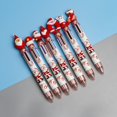 thumbnail image 2 of Binwennn Flat Pens for Books Steel Pens New Christmas Tree Santa 6 Colors Cartoon Cute Ballpoint Pen For Students Christmas Hand Account Pen Point Pen Random *, 2 of 8