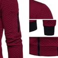 thumbnail image 3 of Liyamei Men's Fall/winter Stand-up Collar Solid Color Plaid Zipper Sweater Baseball Uniform Sports Suit, 3 of 4