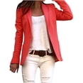 thumbnail image 1 of CEHVOM Femmes Décontracté Mode Couleur Unie Manches Longues Veste Ajustée Complet Liquidation, 1 of 4