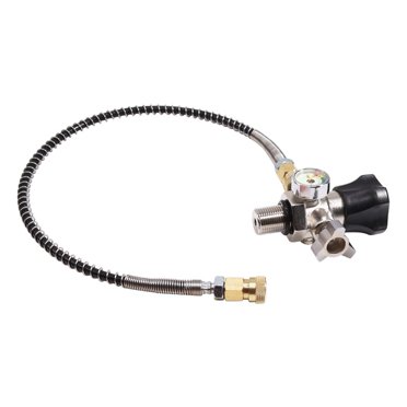 M18X1.5 Thread 4500Psi SCBA Valve Regulator Fill Station Hose for PCP Air Tank,1 x M18x1.5-6H Regulator,Silver&Black