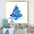 thumbnail image 1 of Designart Arbre de Noël d'Hiver Bleu I Art Mural Encadré Traditionnel, 1 of 4