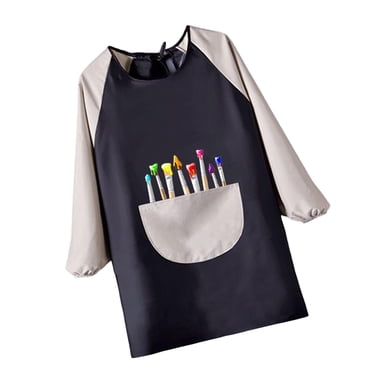 Kids Portable Painting Apron Lightweight Tool Palettes Pattern Soft Long Sleeve A