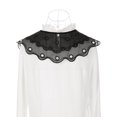 thumbnail image 3 of INSPIRE CHIC Faux Col Détachable, Mini Col Cape à Broderie Semi-Transparente avec Volants pour Blouse Noir-6, 3 of 5