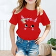 thumbnail image 2 of GDREDA Vêtements Fille Enfant Filles Mignon Mode Imprimé Col Rond Manches Courtes Tee Été Décontracté Ample Doux T-Shirt Hauts T-Shirt à Manches Courtes pour Fille Rouge,8-10 Ans, 2 of 5