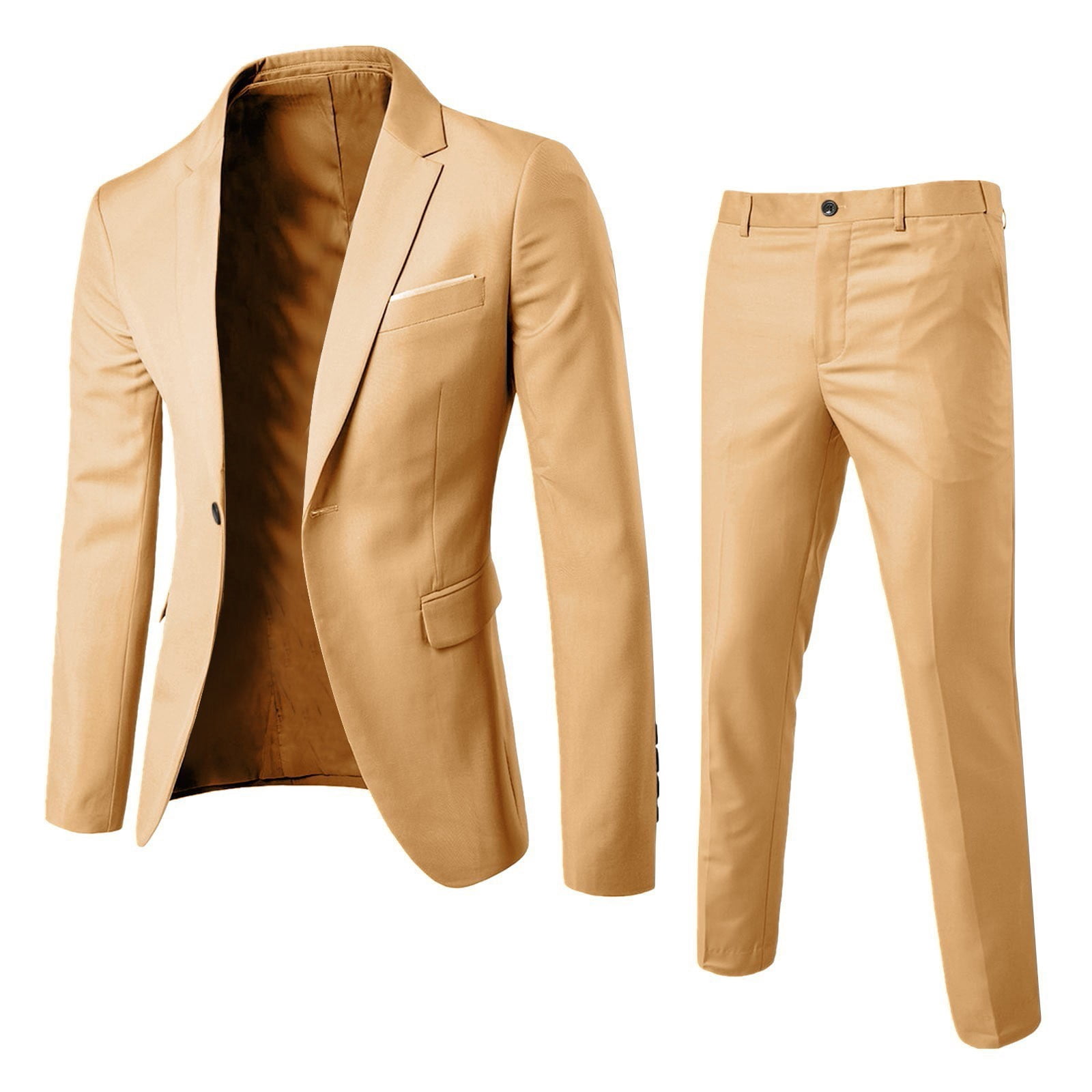 Kcodviy Pants Slim Party 2 Big Men Suits Piece Men’S Vest R Suit Fabrics for Men Business Wedding Suit Prom Suits Men's Coats