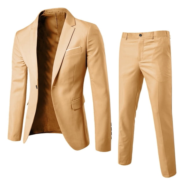 Kcodviy Pants Slim Party 2 Jacket and Trousers Piece Men’S Vest R Suit Business Wedding Suit Graduation Suits Men's Coats