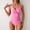 01 Pink, variant on Weiqiqre Tummy Control Swimsuits Women Tummy Control Bathing Suits for Womens V Neck Criss Cross Ruched Push Up Slimming Swimwear