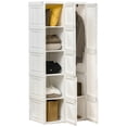 thumbnail image 1 of HOMCOM Foldable Clothes Wardrobe Closet Organizer with Storage, White, 1 of 10