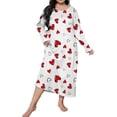 thumbnail image 1 of 2025 Femmes Robe de Pyjama à Manches Longues Imprimée à Boutons Épaules Tombantes Surdimensionnée Décontractée Robe de Nuit Longue pour Femmes Vêtements de Nuit, 1 of 5