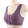 thumbnail image 3 of MIASHUI Front Closure Bras for Older Women Push Up Breathable Front Button Bralette Comfy Sleep Bras,Grey,48, 3 of 6
