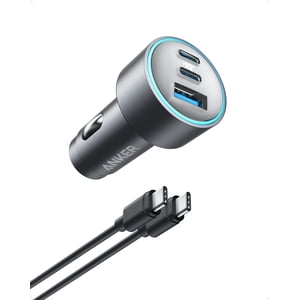 Anker USB-C Chargeur de voiture, iPhone 17 Chargeur de voiture, 67W 3-Port Chargeur rapide compact, 535 Adaptateur de voiture avec PIQ 3.0 pour iPhone 17/16/15/14 Series, Galaxy S