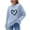 Light Blue, variant on Lenpel Oversized Sweaters for Women Casual Long Sleeve Crew Neck Heart Printed Plus Size Sweaters Loose Pullover Sweater Tops(Navy,Medium)