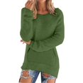 thumbnail image 1 of WZXFASHION Womens Casual Solid Long Sleeve Jumper Sweaters Blouse Spring Savings Clearance wool pullover sweater, 1 of 5